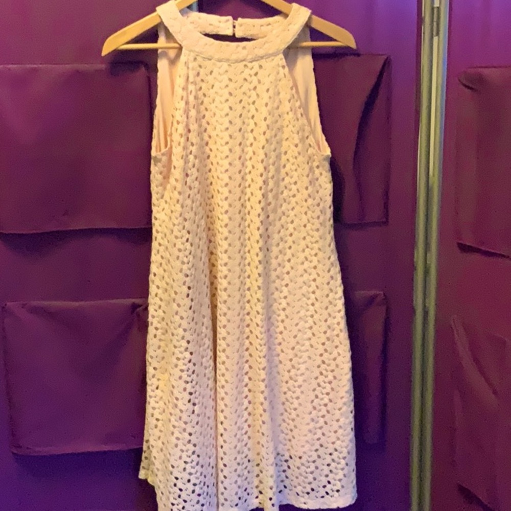 Roxberi flesh-toned dress with cutout back